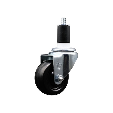 Service Caster 3'' SS Soft Rubber Wheel Swivel 1-1/2'' Expanding Stem Caster SCC-SSEX20S314-SRS-112